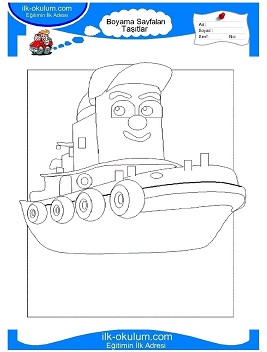 Çocuklar İçin Gemi Boyama Sayfaları 
